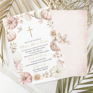 Invitation Elégant aquarelle moderne rose Citrouille floral