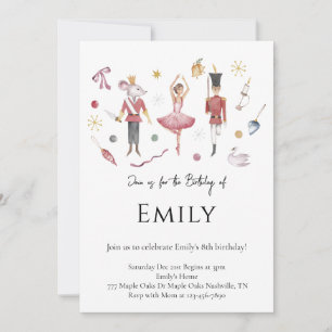 Invitation Élégant Aquarelle Noisette Noël Anniversaire