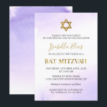 Invitation Elégant Aquarelle Pastel Purple Gold Bat mitzvah<br><div class="desc">Elégante aquarelle Pastel Purple Gold Bat mitzvah Invitation</div>
