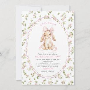 Invitation Élégant Aquarelle Un 2e Anniversaire some bunny gi