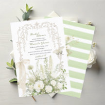 Élégant aquarelle vert pastel floral Mariage