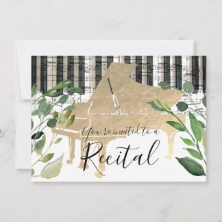 Invitation élégant aquarelle vert piano