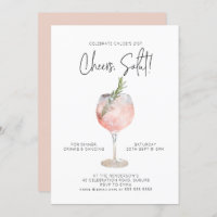 Elégant Aquarelle Vin Cocktail Party Rose 21e