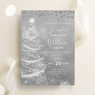 Invitation Élégant Arbre Mariage Festif Xmas