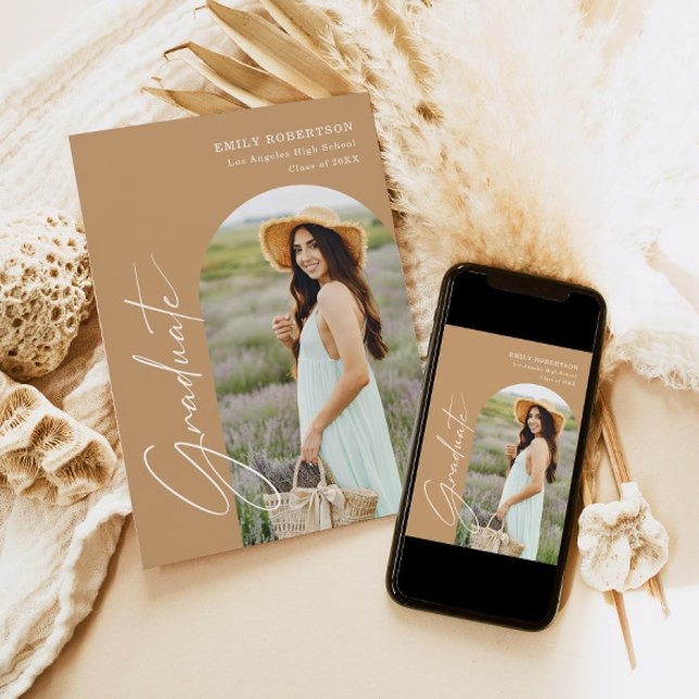 Invitation Élégant Arc Photo Graduation (Créateur téléchargé)