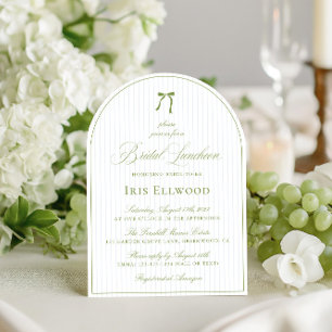 Invitation Élégant Arc Sage Green & Blue Bridal Luncheon