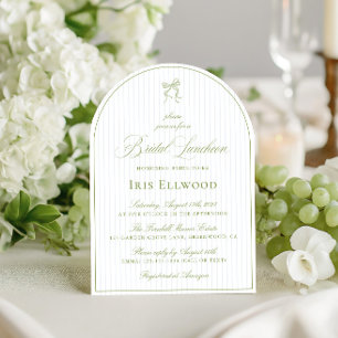 Invitation Élégant Arc Sage Green & Blue Bridal Luncheon
