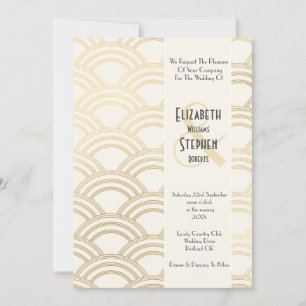 Invitation Elégant Arch Gatsby Art Déco 1920's Ivory & Gold