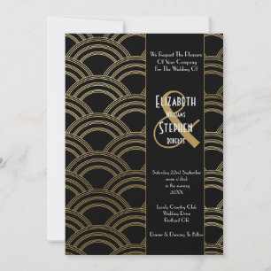Invitation Elegant Arch Gatsby Art Déco années 1920 Noir & Or