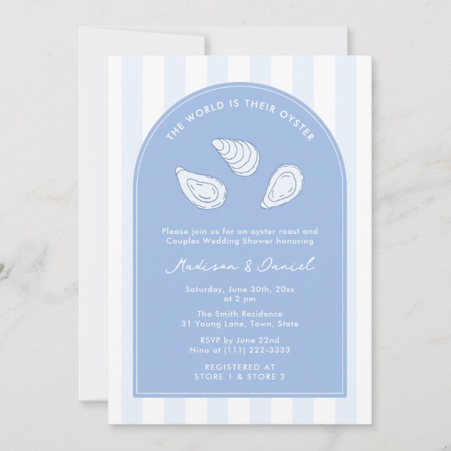 Invitation Elegant Arch Oyster Roast Couples Wedding Shower (Devant)