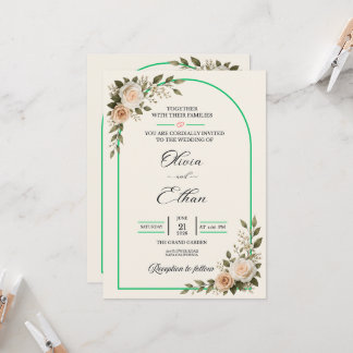 Invitation Élégant Arche de verdure florale de mariage