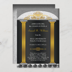 Invitation Elégant Architect Architecture Graduation