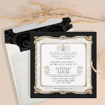 Invitation Élégant Art Déco Noir Gold Nouveau Gatsby Mariage<br><div class="desc">FORMAT carré - "Elegant Art Déco Black Gold Nouveau Gatsby Faire-part de mariage Suite". Design et élégant, intemporel et classique — Les styles Art Déco et Art Nouveau sont mélangés dans cette collection de mariage vintage moderne. Art and Graphics créé par Audrey Jeanne Roberts, artiste et designer de renommée internationale,...</div>