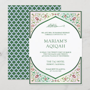 Invitation Élégant Art Mosaïque Persan Aqiqah Islamique