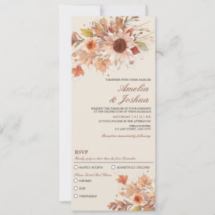 Invitation Élégant automne automne Mariage d'aquarelle floral