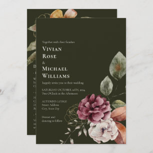 Invitation Élégant automne automne tout en un Mariage de Bour