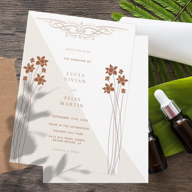 Invitation Elégant Automne Deux Couleurs Côté Floral Invitati (Créateur téléchargé)