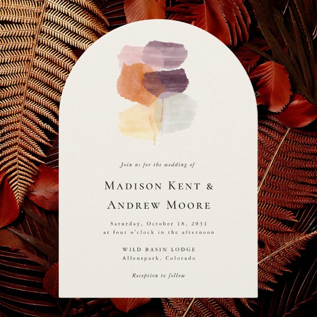 Invitation Élégant automne Feuilles d'automne moderne Mariage (Créateur téléchargé)