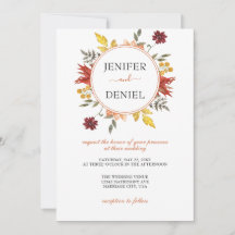 Élégant automne Feuilles Mariage automne