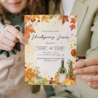 Invitation Elégant automne humeur et teintes Thanksgiving Dîn