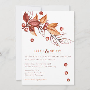 Invitation Élégant Automne ton Terre Terracotta Mariage