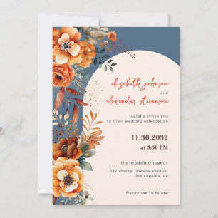 Invitation Elégant Autumnal Floral arch mariage 1 photo