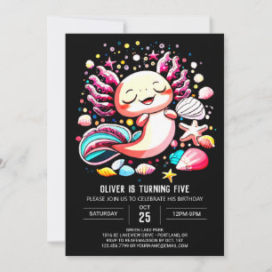 Invitation Elégant Axolotl Editable Anniversaire
