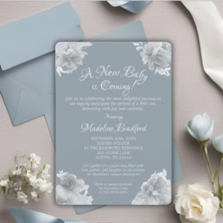 Invitation Elégant Baby Blue Arrival