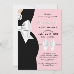 Invitation Élégant Baby shower à thème en verre rose vif Tiff