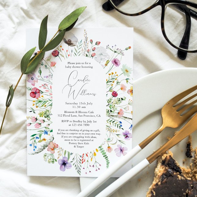 Invitation Elégant Baby shower aquarelle Floral Couples (Créateur téléchargé)