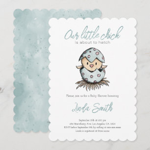 Invitation Elégant Baby shower Aquarelle Oiseau