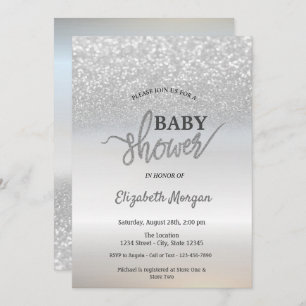 Invitation Elégant Baby shower Bokeh Parties scintillant Arge