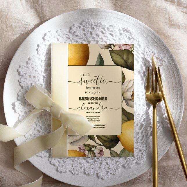 Invitation Élégant Baby shower Citrus Citrus Citron Été (Créateur téléchargé)