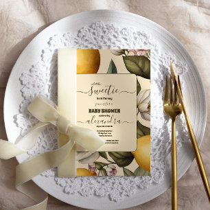 Invitation Élégant Baby shower Citrus Citrus Citron Été