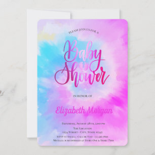 Invitation Elégant Baby shower Cool pourpre teint de nouilles