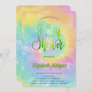 Invitation Elégant Baby shower Cool Tie Dye