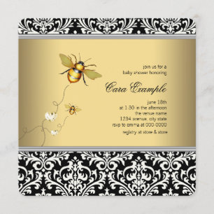 Invitation Élégant Baby shower d'abeille