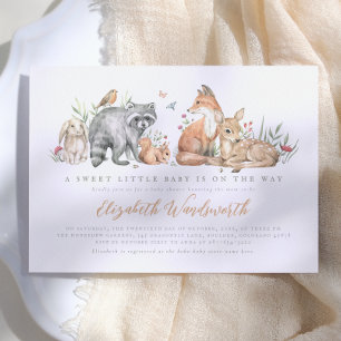 Invitation Élégant Baby shower d'animaux forestiers