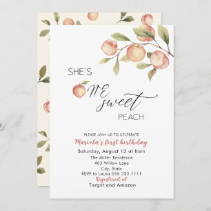 Invitation Elégant Baby shower d'aquarelle Little Peach