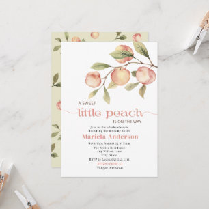 Invitation Elégant Baby shower d'aquarelle Little Peach