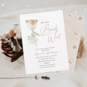 Invitation Élégant Baby shower d'attente d'ours moderne