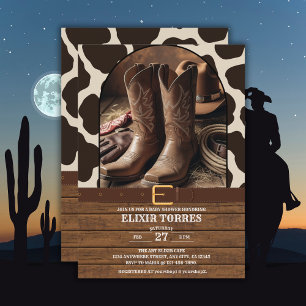 Invitation Élégant Baby shower de bottes de cowgirl