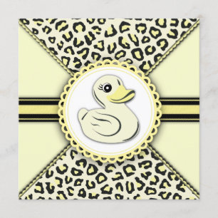Invitation Élégant Baby shower de canard en caoutchouc jaune