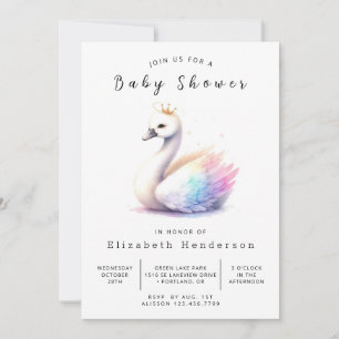 Invitation Élégant Baby shower de cygne imprimable