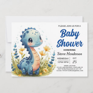 Invitation Élégant Baby shower de garçon Dinosaur Personnalis