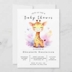 Invitation Élégant Baby shower de girafe imprimable