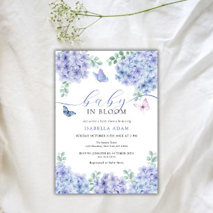 Invitation Elégant Baby shower de jardin Floral Hydrangea