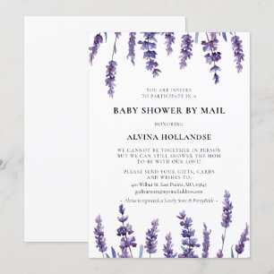 Invitation Elégant Baby shower de lavande florale par courrie