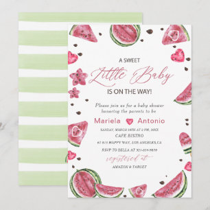 Invitation Elégant Baby shower de melon aquarelle