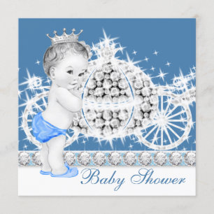 Invitation Elégant Baby shower de Prince Bleu et Grey